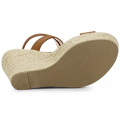 Women's Slingback Crisscross Espadrille Wedges Heel Sandals