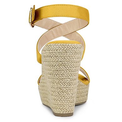 Women's Slingback Crisscross Espadrille Wedges Heel Sandals