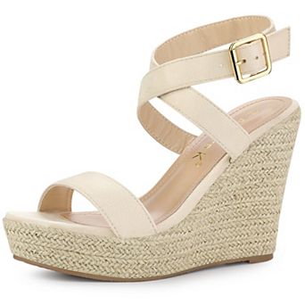 Women's Slingback Crisscross Espadrille Wedges Heel Sandals