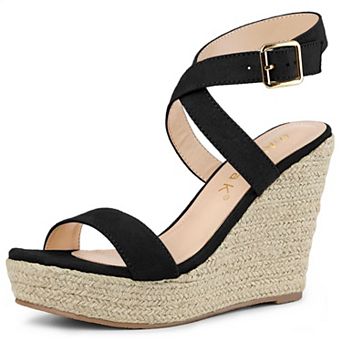 Women's Slingback Crisscross Espadrille Wedges Heel Sandals