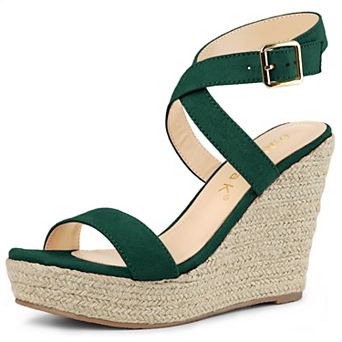 Women's Slingback Crisscross Espadrille Wedges Heel Sandals