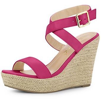 Women's Slingback Crisscross Espadrille Wedges Heel Sandals