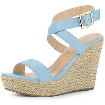 Women's Slingback Crisscross Espadrille Wedges Heel Sandals