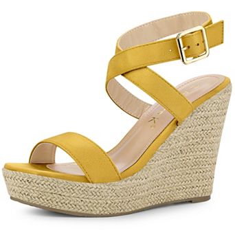 Women's Slingback Crisscross Espadrille Wedges Heel Sandals