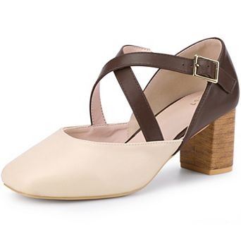 Women's Square Toe Chunky Heels Dress Shoes