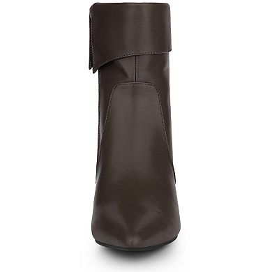 Women's Pointed Toe Side Zip Kitten Heel Ankle Boots