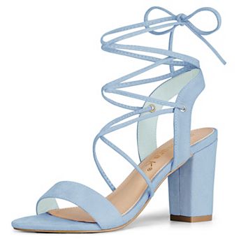 Women's Lace Up Block High Heels Sandals