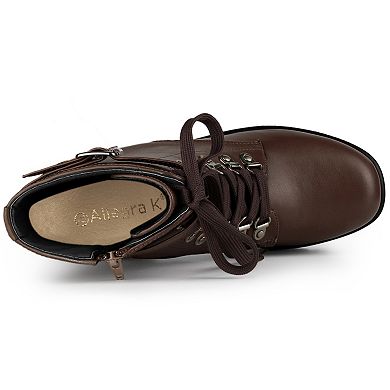 Women's Zip Chunky Heel Platform Ankle Combat Boots