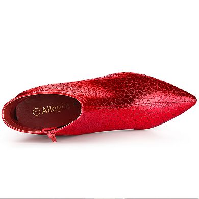 Women's Pointed Toe Sparkly Stiletto Heels Ankle Boots