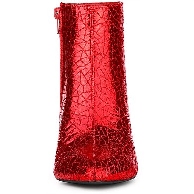 Women's Pointed Toe Sparkly Stiletto Heels Ankle Boots