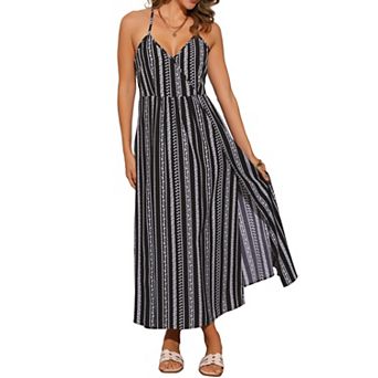 Floral Dress for Women's Spaghetti Strap Flowy Smocked Maxi Sundress