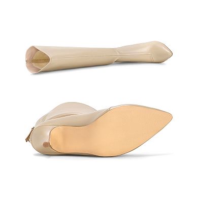 Women's Pointed Toe Stiletto Heel Knee High Boots