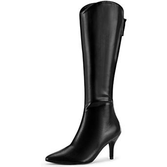 Women's Pointed Toe Stiletto Heel Knee High Boots