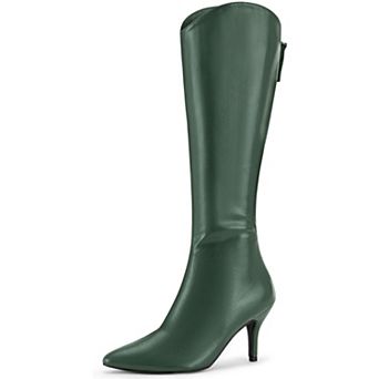 Women's Pointed Toe Stiletto Heel Knee High Boots