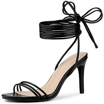 Women's Strappy Lace Up Slingback Open Toe Stiletto Heel Sandals