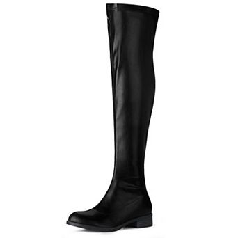 Women's Thigh High Boots Low Block Heel Fashion Over the Knee High Boots