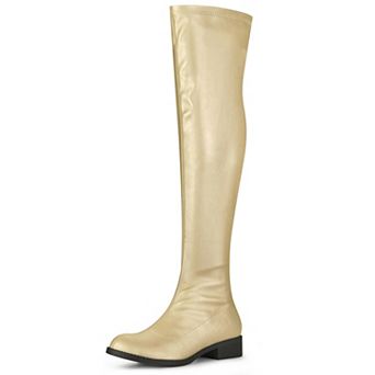 Women's Thigh High Boots Low Block Heel Fashion Over the Knee High Boots