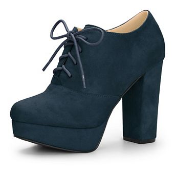 Women's Platform Chunky Heel Lace Up Booties