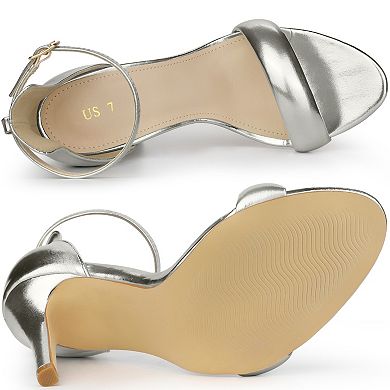 Women's Open Toe Buckle Ankle Strap Stiletto High Heel Sandals