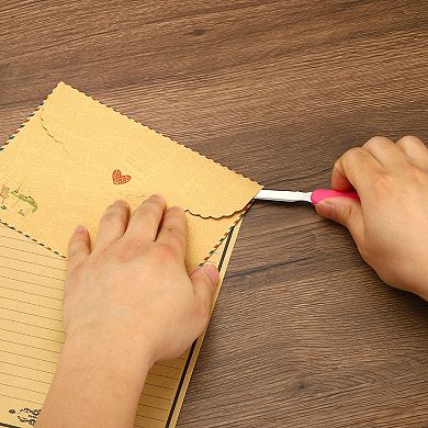 Letter Opener 2 Pcs Stainless Steel Envelope Lightweight Handle Mail Opener for Box Open