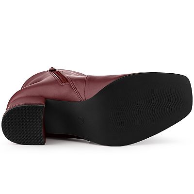 靴 leather side zip square toe heel boots s-l1200.jpg
