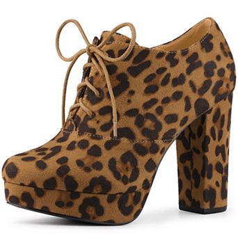 Women's Platform Chunky Heel Lace Up Ankle Booties