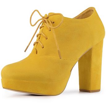 Women's Platform Chunky Heel Lace Up Ankle Booties