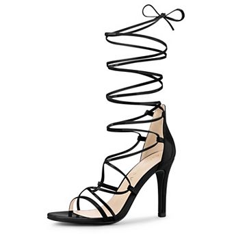 Women's Strappy Straps Lace Up Stiletto Heel Sandals