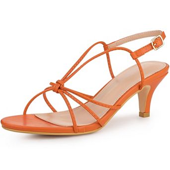 Women's Strappy Slingback Kitten Heels Sandals