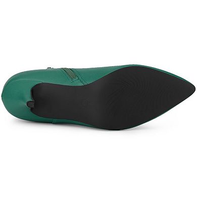 Women's Pointed Toe Zipper Stiletto Heel Ankle Boots