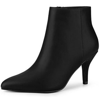 Women's Pointed Toe Zipper Stiletto Heel Ankle Boots