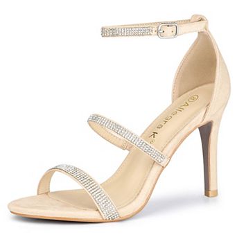Women's Rhinestone Ankle Strap Stiletto High Heels Sandals