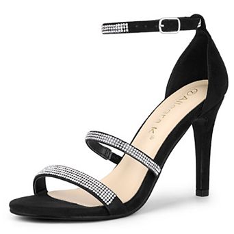 Women's Rhinestone Ankle Strap Stiletto High Heels Sandals