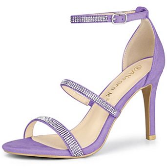 Women's Rhinestone Ankle Strap Stiletto High Heels Sandals