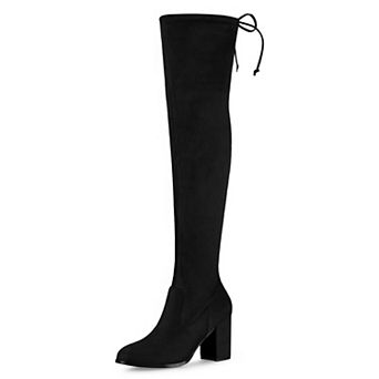 Women's Round Toe Chunky Heel Over the Knee High Boots
