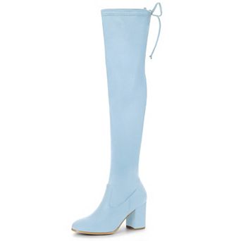Women's Round Toe Chunky Heel Over the Knee High Boots