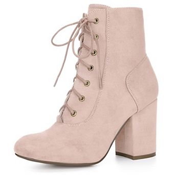 Women's Lace Up Chunky Heel Ankle Booties