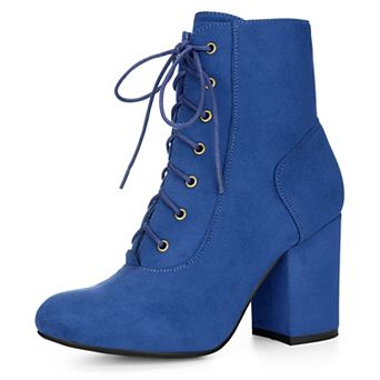Women's Lace Up Chunky Heel Ankle Booties