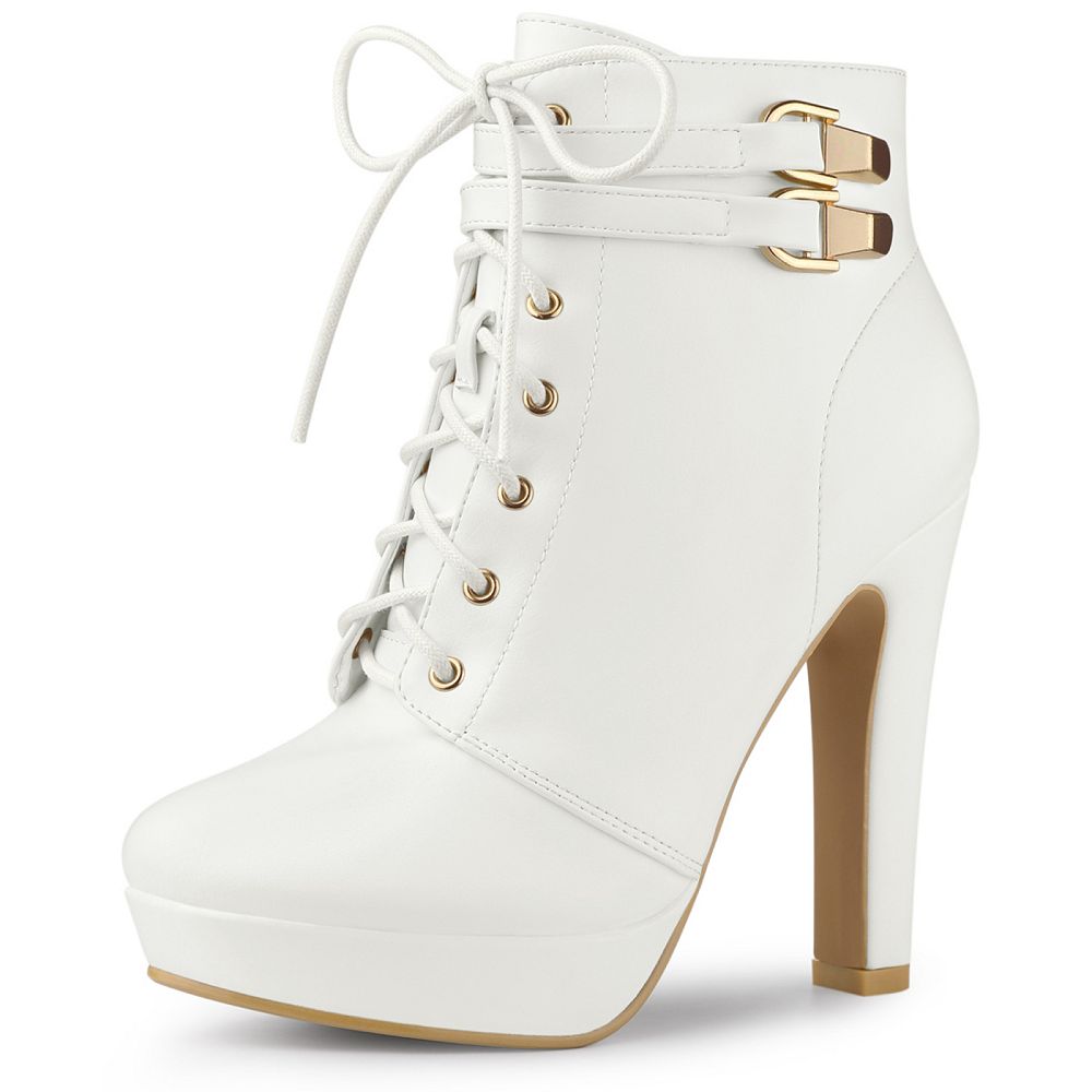 Women's Leather Platform Clog Heels with Ankle Strap main image 1