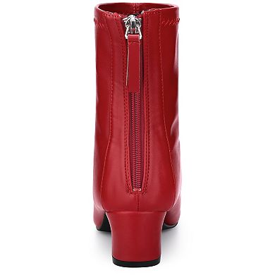 Women's Square Toe Block Heels Ankle Boots