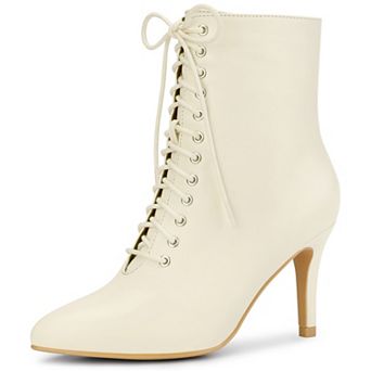 Women's Pointy Toe Lace Up Stiletto Heel Ankle Boots