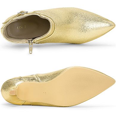 Women's Pointed Toe Chelsea Kitten Heels Ankle Boots