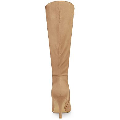 Women's Pointed Toe Stiletto Heels Knee High Boots