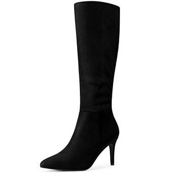 Women's Pointed Toe Stiletto Heels Knee High Boots