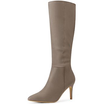 Women's Pointed Toe Stiletto Heels Knee High Boots