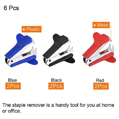 Staple Remover Tools, 6 Pack Staplers Puller Steel Jaw for Office Home Desktop Supply Accessory