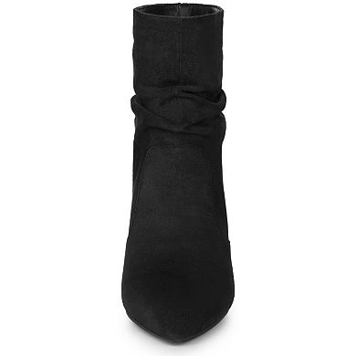 Women's Slouch Pointy Toe Sock Boots Stiletto Heels Ankle Boots