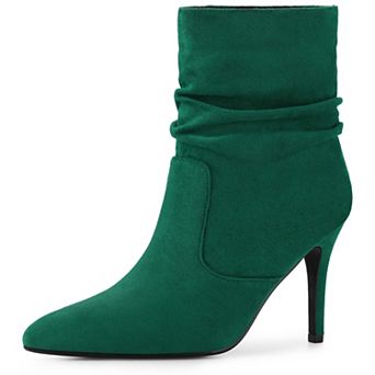 Women's Slouch Pointy Toe Sock Boots Stiletto Heels Ankle Boots