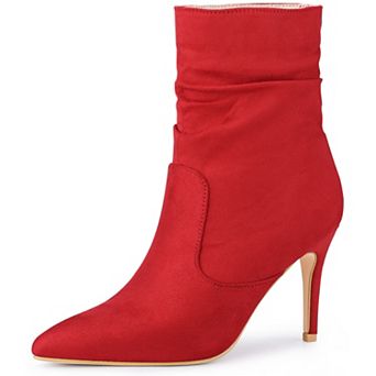 Women's Slouch Pointy Toe Sock Boots Stiletto Heels Ankle Boots