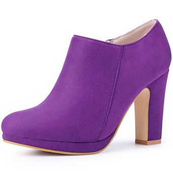 Women's Platform Round Toe Chunky Heel Ankle Booties